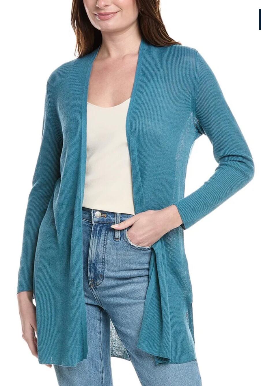 Eileen Fisher River Linen Blend Long Cardigan Sweater XS NWT - Picture 1 of 12